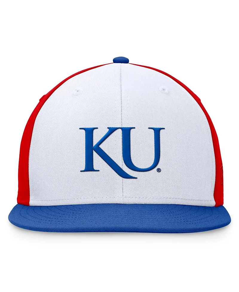 Top of the World Men's White/Royal Kansas Jayhawks Tri-Tone Heritage Collector Fitted Hat