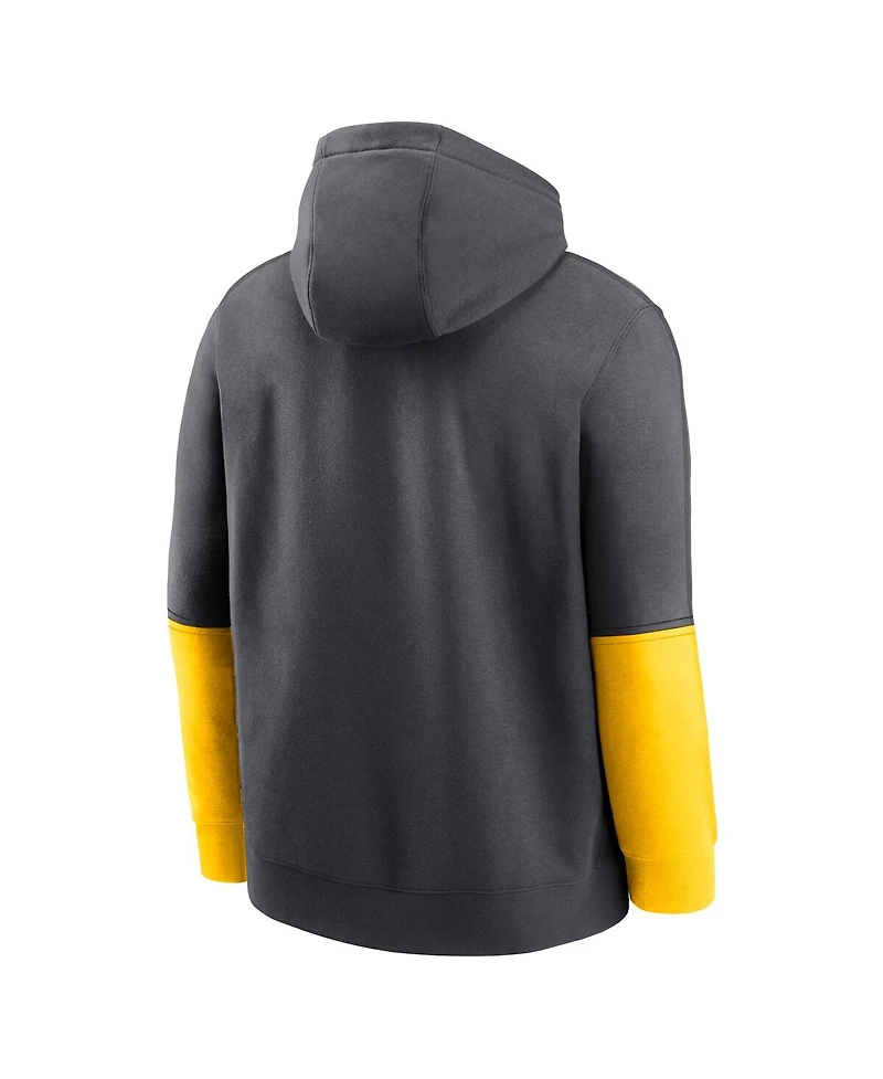 Jordan Men's Anthracite/Maize Michigan Wolverines 2024 Sideline Club Pullover Hoodie
