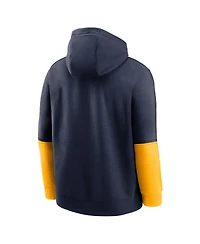 Nike Men's Navy/Gold West Virginia Mountaineers 2024 Sideline Club Pullover Hoodie