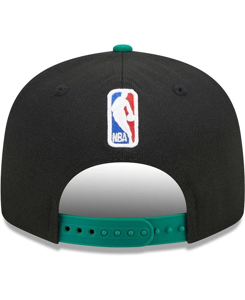 New Era Men's Black/Green Boston Celtics Jersey Hook Statement Edition 9FIFTY Snapback Hat
