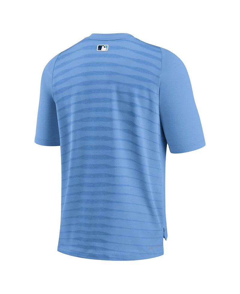 Nike Men's Light Blue Tampa Bay Rays Authentic Collection Pregame Raglan Performance V-Neck T-Shirt