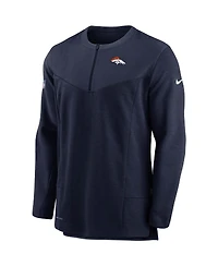 Nike Men's Navy Denver Broncos Sideline Half-Zip Uv Performance Jacket