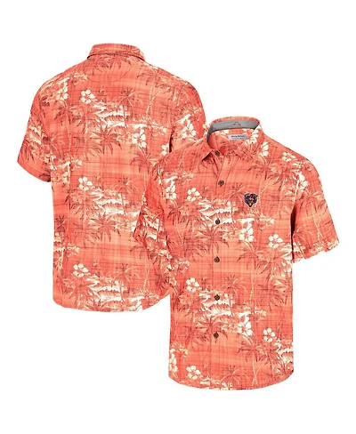 Tommy Bahama Men's Orange Chicago Bears Coconut Point Isla Palmetta Camp Button-Up Shirt