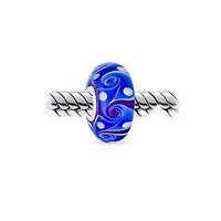 Bling Jewelry Murano Glass Charm Bead Green Red Blue Aqua Wave Swirl Spacer Bracelet