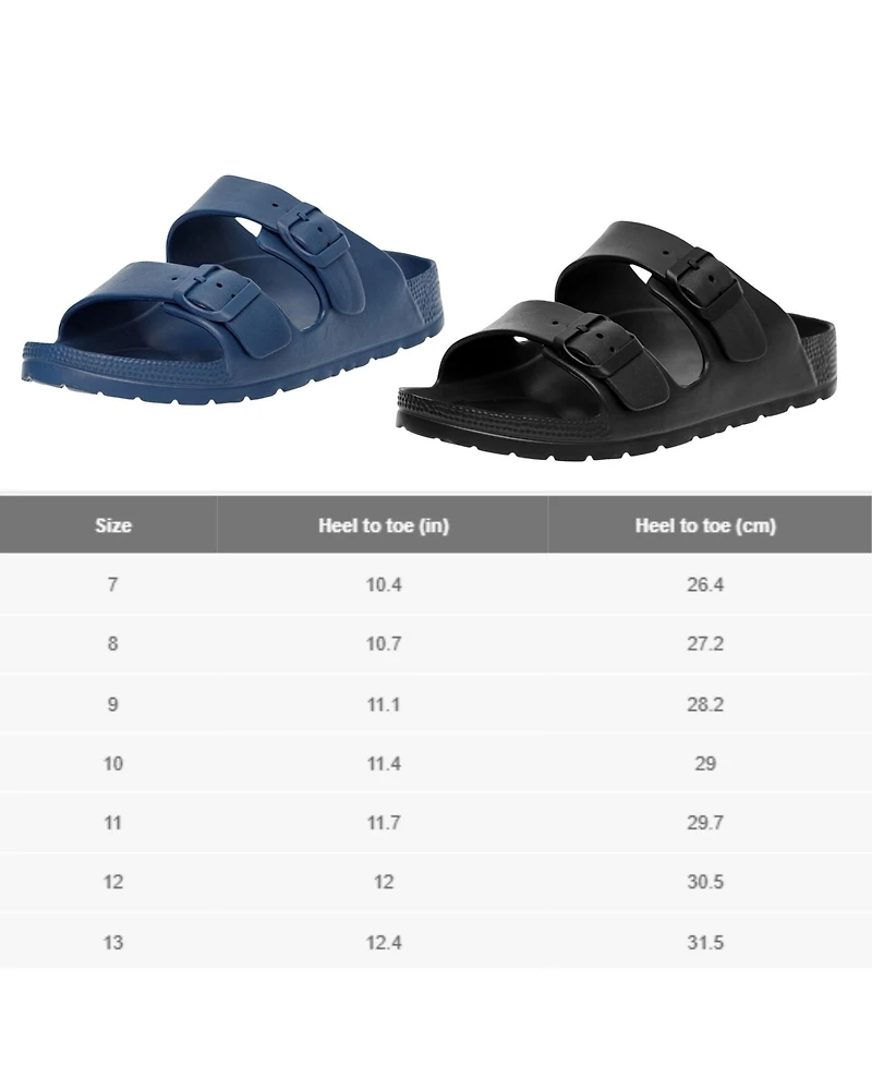 Alpine Swiss Men's Double Strap Eva Slide Sandals Sole Flat Casual Comfort Shoes