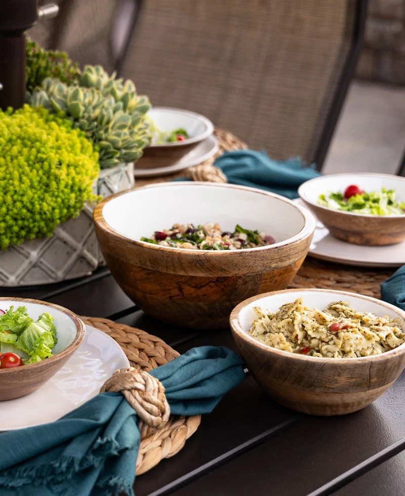 Jeanne Fitz Wood Plus Collection Small and Medium Serving Bowls, Set of 2