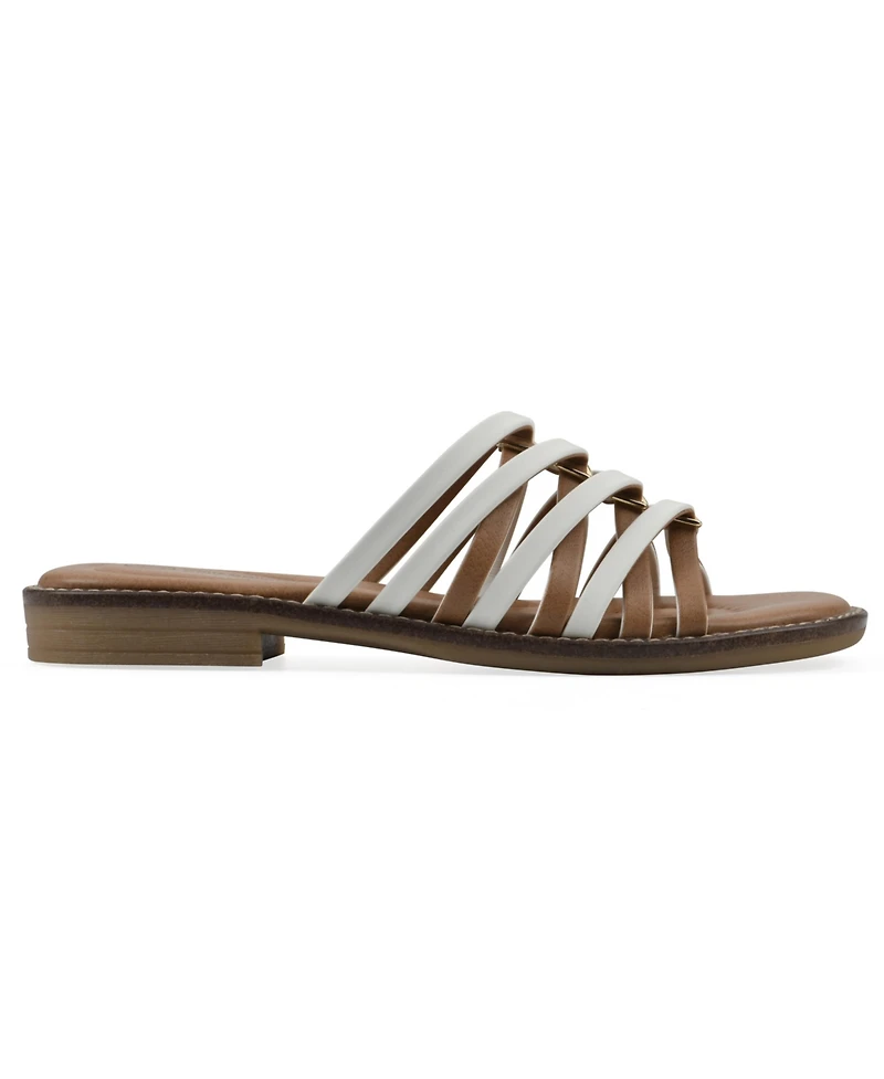 White Mountain Women's Mazy Slip-On Flat Sandals