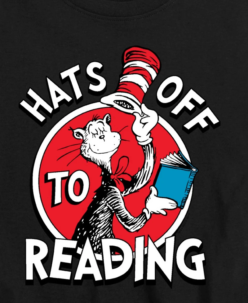 Captain America Big Boys Dr. Seuss Hats Off to Reading Graphic T-Shirt