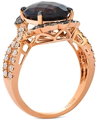 Le Vian Chocolate Quartz (4-3/8 ct. t.w.), Nude Diamond (1/2 ct. t.w.) & Chocolate Diamond (3/8 ct. t.w.) Ring in 14k Rose Gold