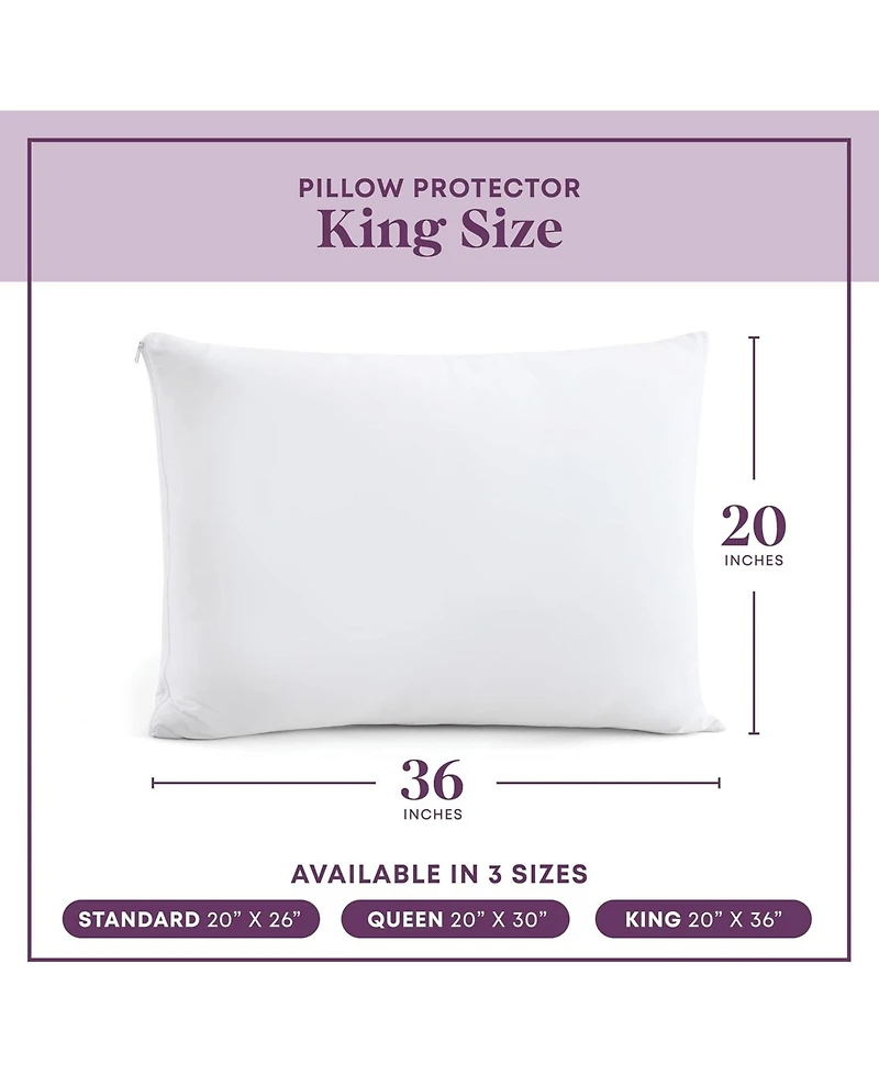 Circles Home 100% Cotton Standard Pillow Protector with Zipper - (4 Pack)