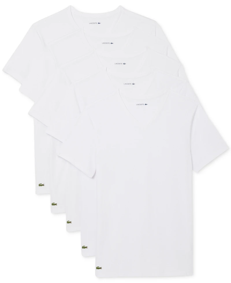 Lacoste Men's 5-Pack Slim-Fit V-Neck Undershirts