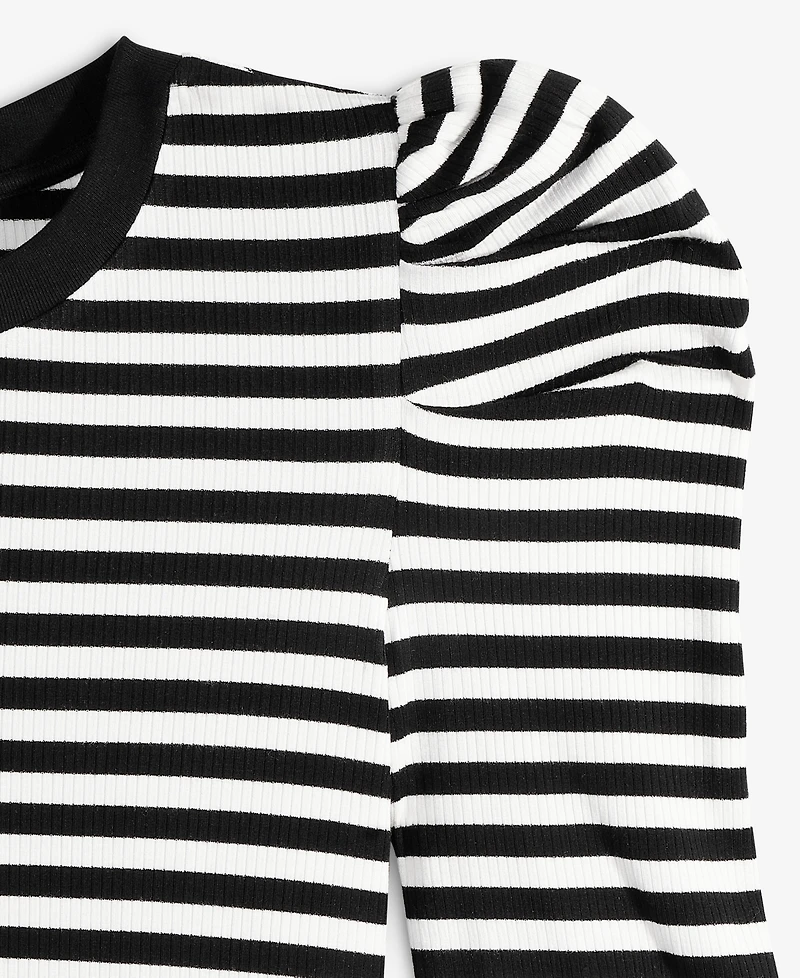 On 34th Women's Knit Stripe Volume-Sleeve Top, Exclusively at Macy's