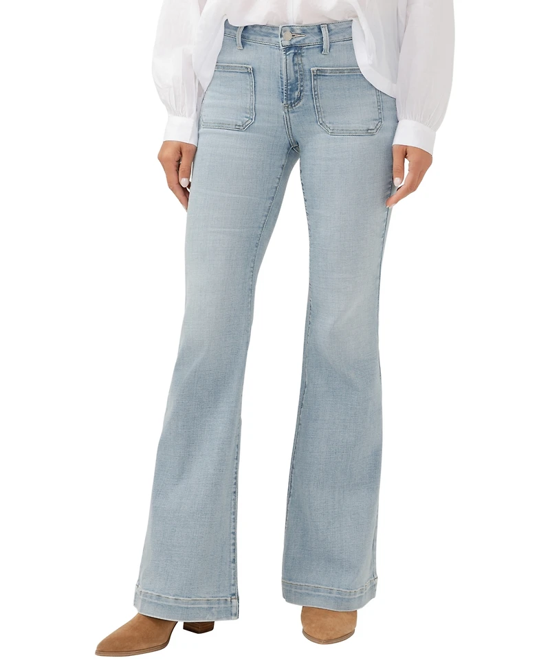 Silver Jeans Co. Women's Suki Mid Rise Curvy Fit Flare Jeans
