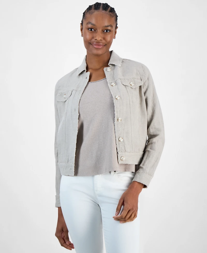 Charter Club Women's 100% Linen Jacket, Created for Macy's