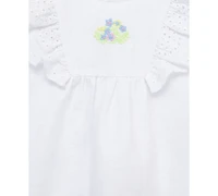 Little Me Baby Girls 3-Pc. Sweet Eyelet Floral Top, Leggings & Headband Set