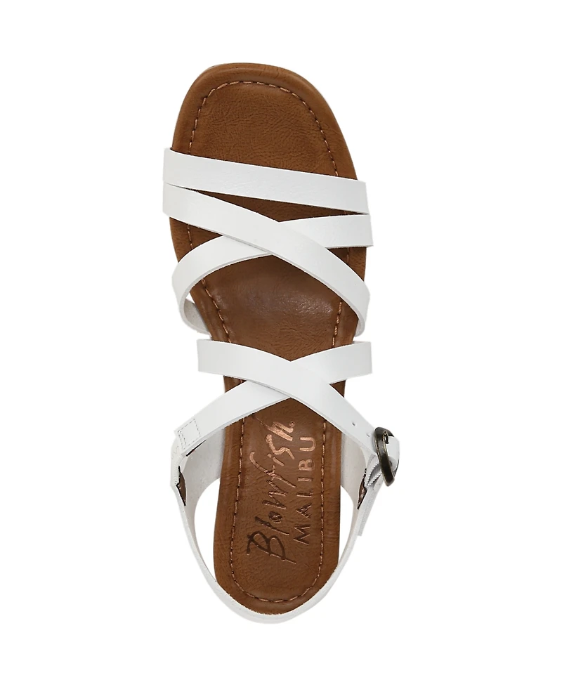 Blowfish Malibu Women's Aurora Open Square Toe Strappy Wedge Sandals