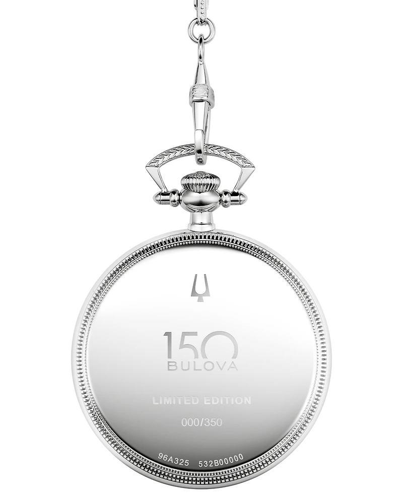 Bulova 150th Anniversary Limited Edition Men's Art Deco Stainless Steel Chain Watch 45.5mm