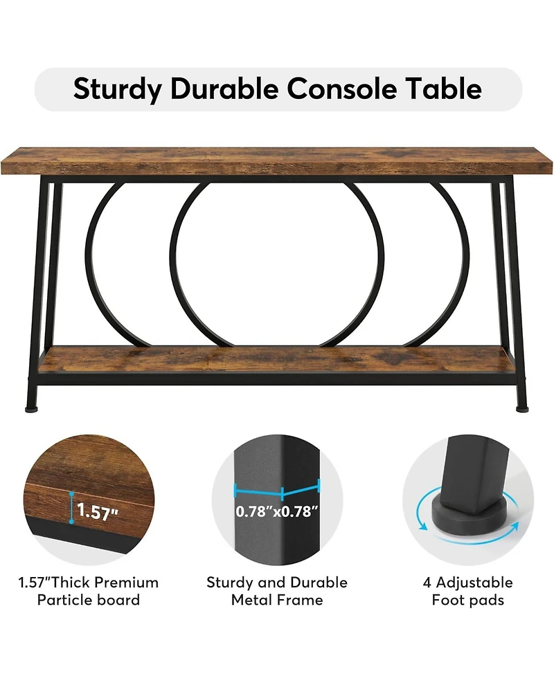 Tribesigns 70.9-Inch Console Table with Storage, Extra Long Entryway Table, Rustic Behind Couch Table, Industrial Sofa Table, Hallway Table Entry Way