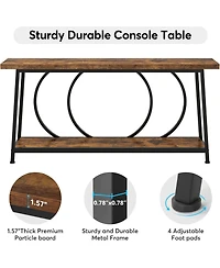 Tribesigns 70.9-Inch Console Table with Storage, Extra Long Entryway Table, Rustic Behind Couch Table, Industrial Sofa Table, Hallway Table Entry Way