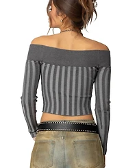 Edikted Womens Daren Off Shoulder Knit Top