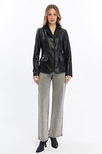 Furniq Uk Women's Leather Blazer