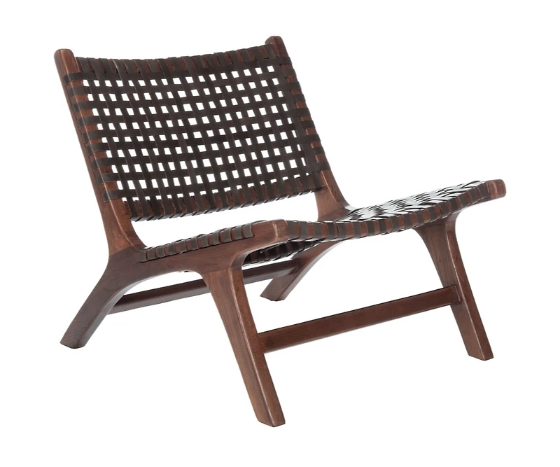 Luna Leather Woven Accent Chair