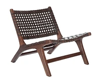 Luna Leather Woven Accent Chair