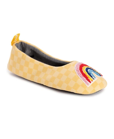 Muk Luks Women's Travel Ballerina Slipper with Patch