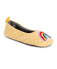 Muk Luks Women's Travel Ballerina Slipper with Patch