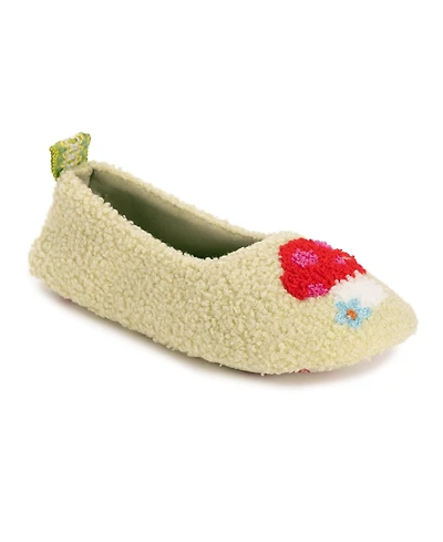 Muk Luks Women's Travel Ballerina Slipper with Patch