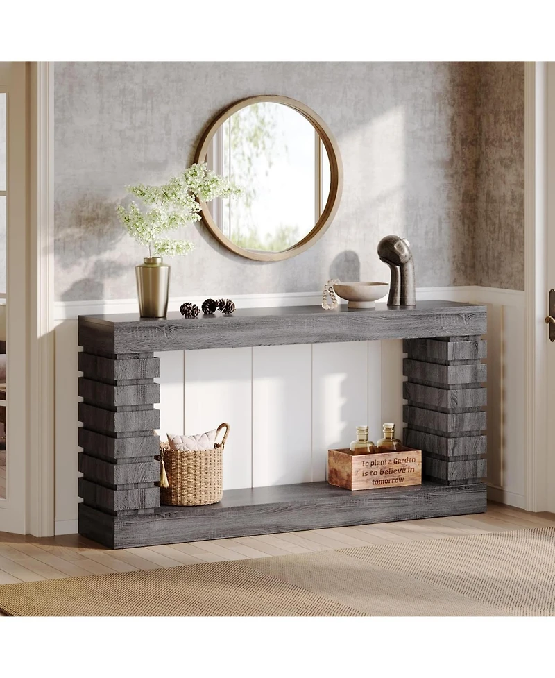 Tribesigns 70.8-Inch Long Console Table, Wood Entryway Table with Storage, Narrow Sofa Couch for Living Room Hallway