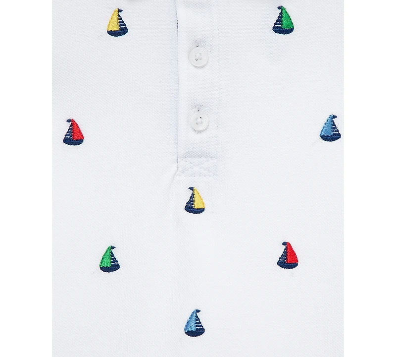 Little Me Baby Boys 2-Pc. Cotton Sailboat Polo Shirt & Shorts Set