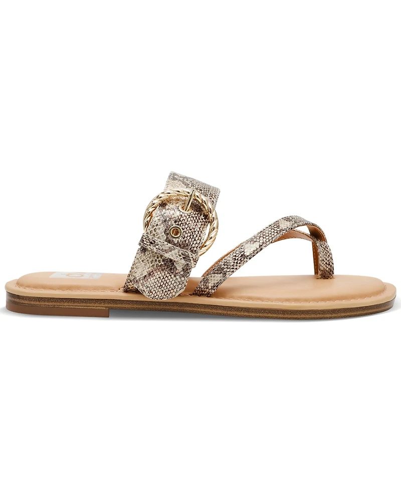 Dv Dolce Vita Women's Joolz Buckle Slip-On Flat Sandals