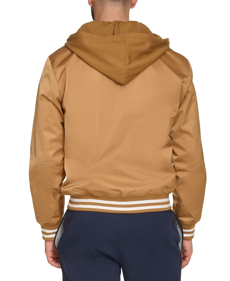 Champion Men's Jersey Hood Varsity Bomber Jacket