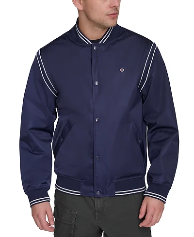 Champion Men's Varsity Stripe Bomber Jacket