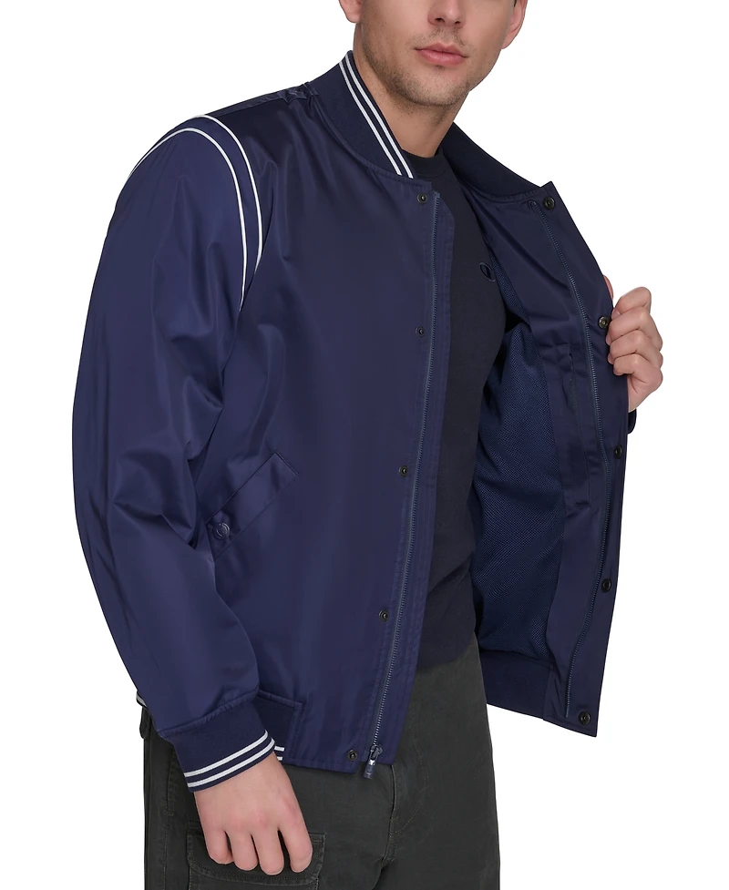Champion Men's Varsity Stripe Bomber Jacket