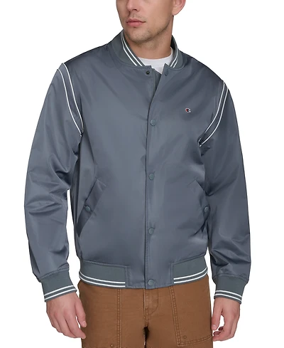 Champion Men's Varsity Stripe Bomber Jacket