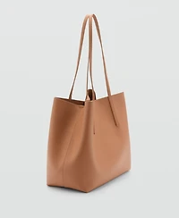 Mango Women's Pebbled Effect Shopper Bag