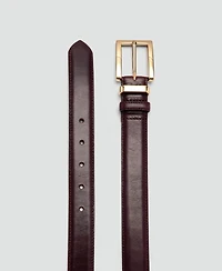 Mango Women's Square Buckle Leather Belt
