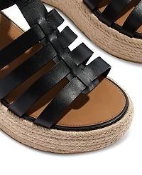 FitFlop Women's Platform Espadrille Leather Wedge Sandals
