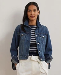 Lauren Ralph Lauren Womens Denim Trucker Jacket Xs P L