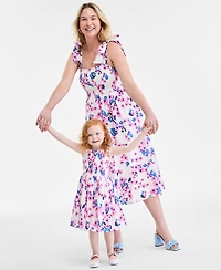 On 34th Women's Mommy & Me Cotton Bouquet-Print Tie-Strap Smocked Midi Dress, Exclusively at Macy's