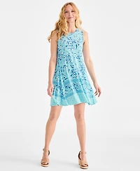 Style & Co Petite Printed Sleeveless Flip Flop Dress, Exclusively at Macy's