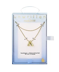 Unwritten x moda Sport Silver Tone Water Resistant Initial Layered Necklace