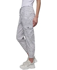 Dkny Sport Women's Cotton Ribbed-Waist Jogger Cargo Pants
