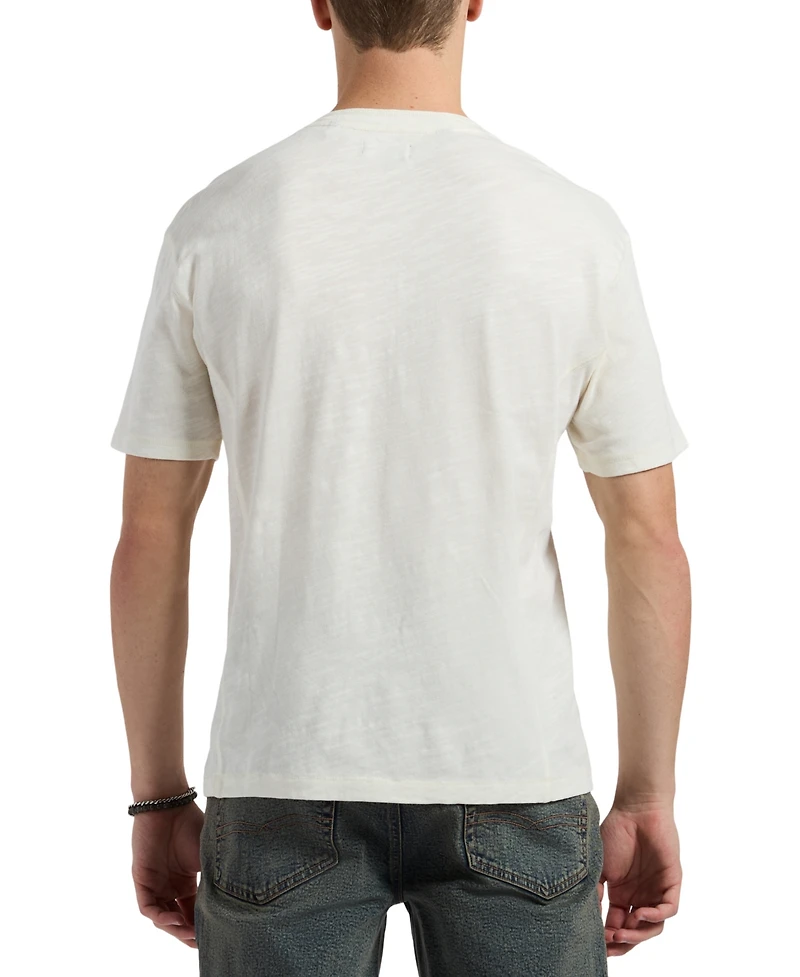 Men's Slub Knit Short Sleeve Relaxed Henley T-Shirt