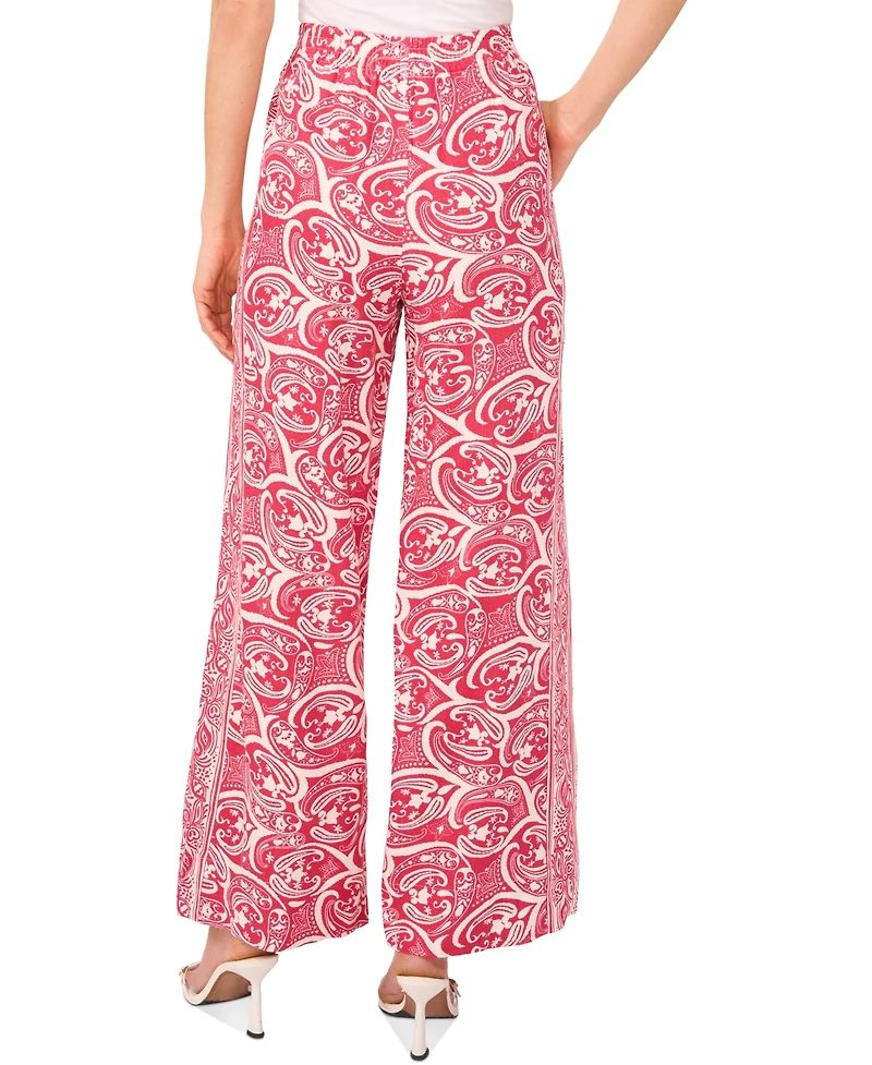 1.State Women's Printed Wide-Leg Pull-On Pants