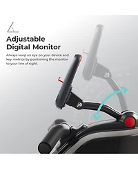 Sunny Health & Fitness Smart Compact Indoor Magnetic Rowing Machine – Home Use Rower w Stainless Steel Rail Support up to 300 Lb