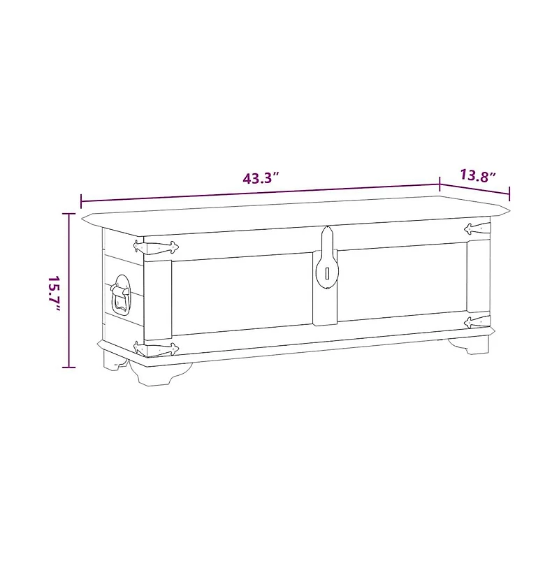Storage Chest Rough Mango Wood