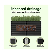 Garden Raised Bed Anthracite 63"x15.7"x30.3" Galvanized Steel